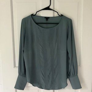 Ann Taylor Teal Pleated Blouse in Size XS